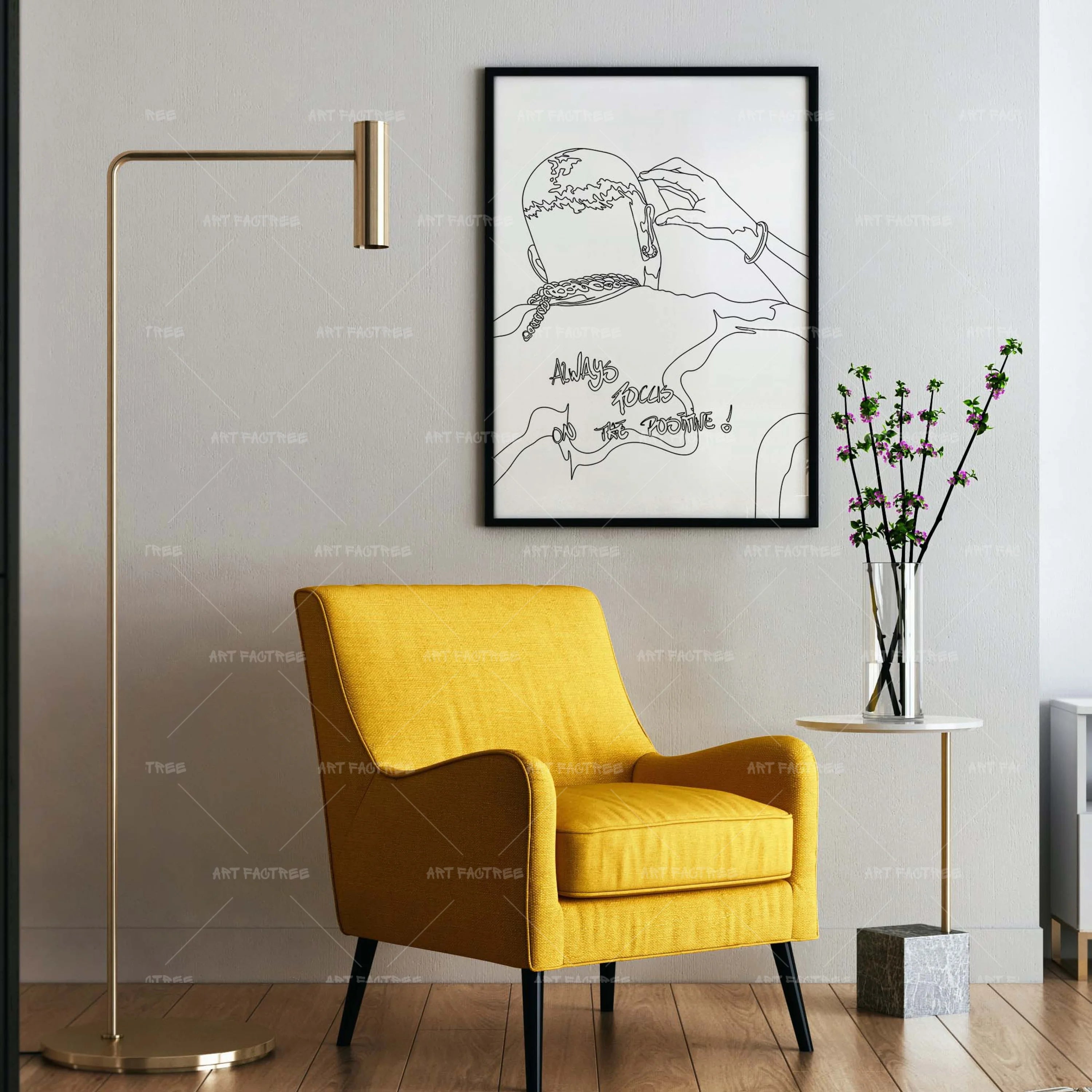 Focus On The Positive Lineart