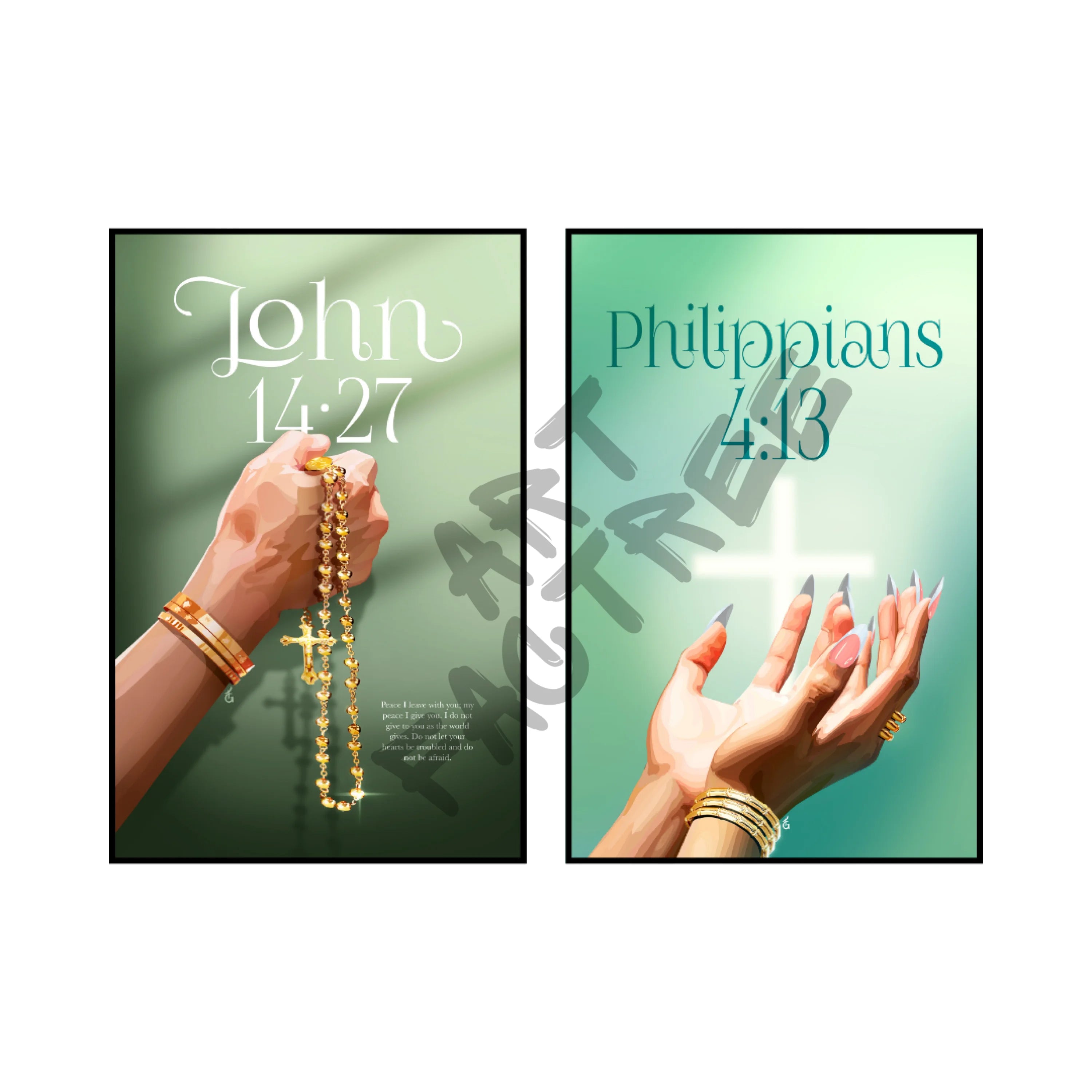 Art Print Bundle : John 14:27 + Philippians 4:13