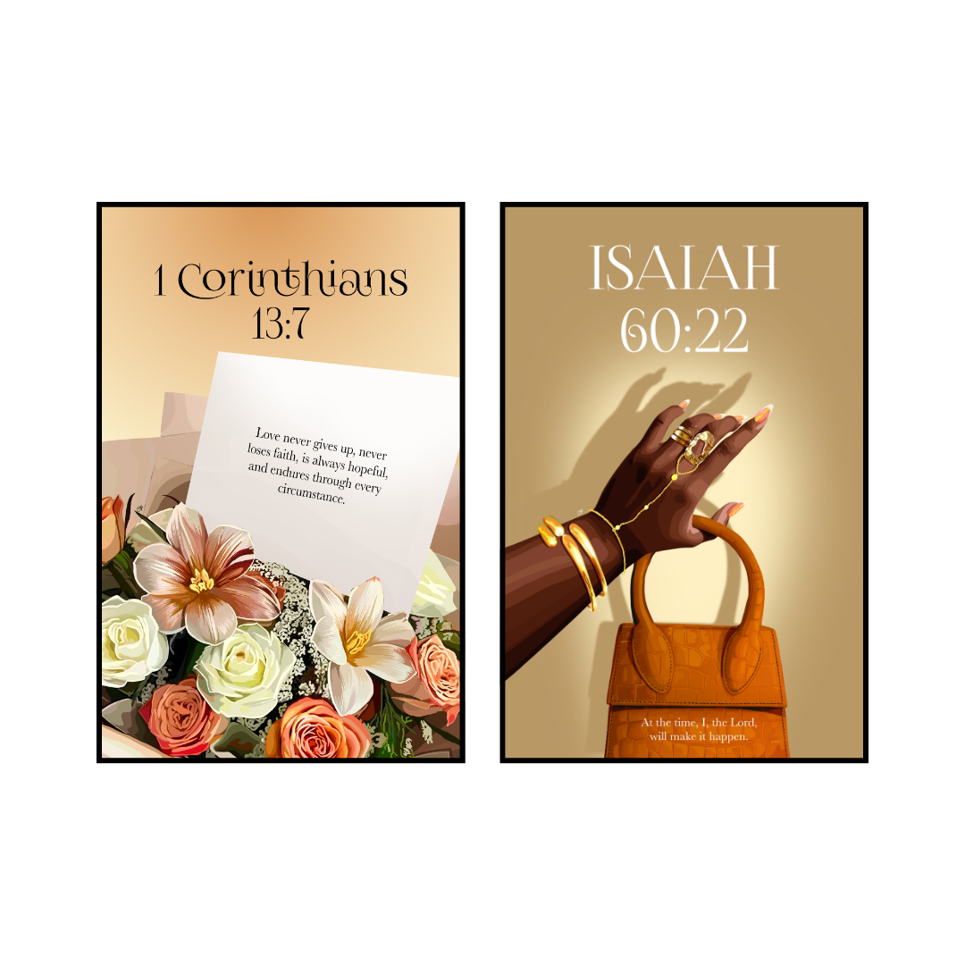 Art Print Bundle : I Corinthians 13:7 + Isaiah 60:22