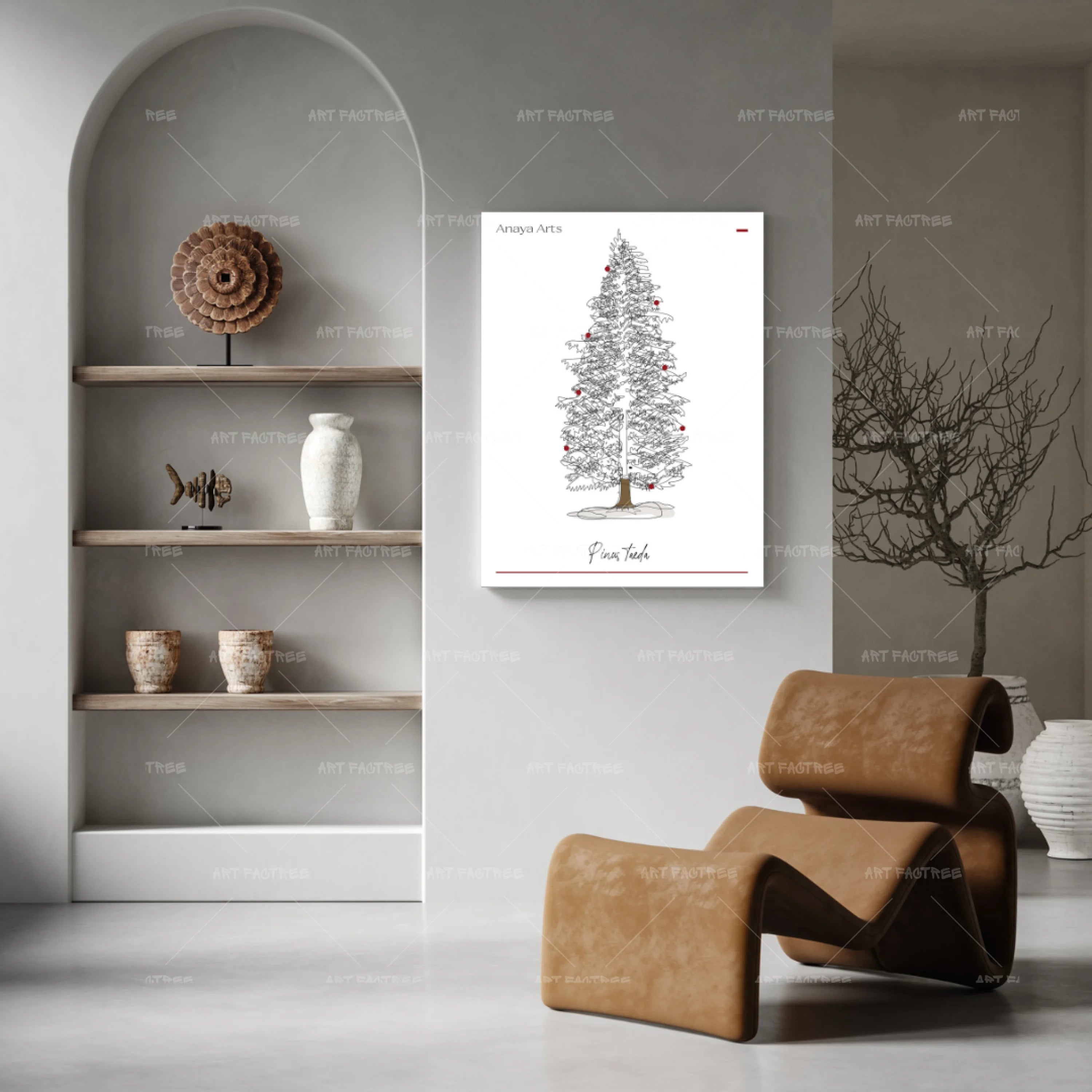 Christmas tree wall art