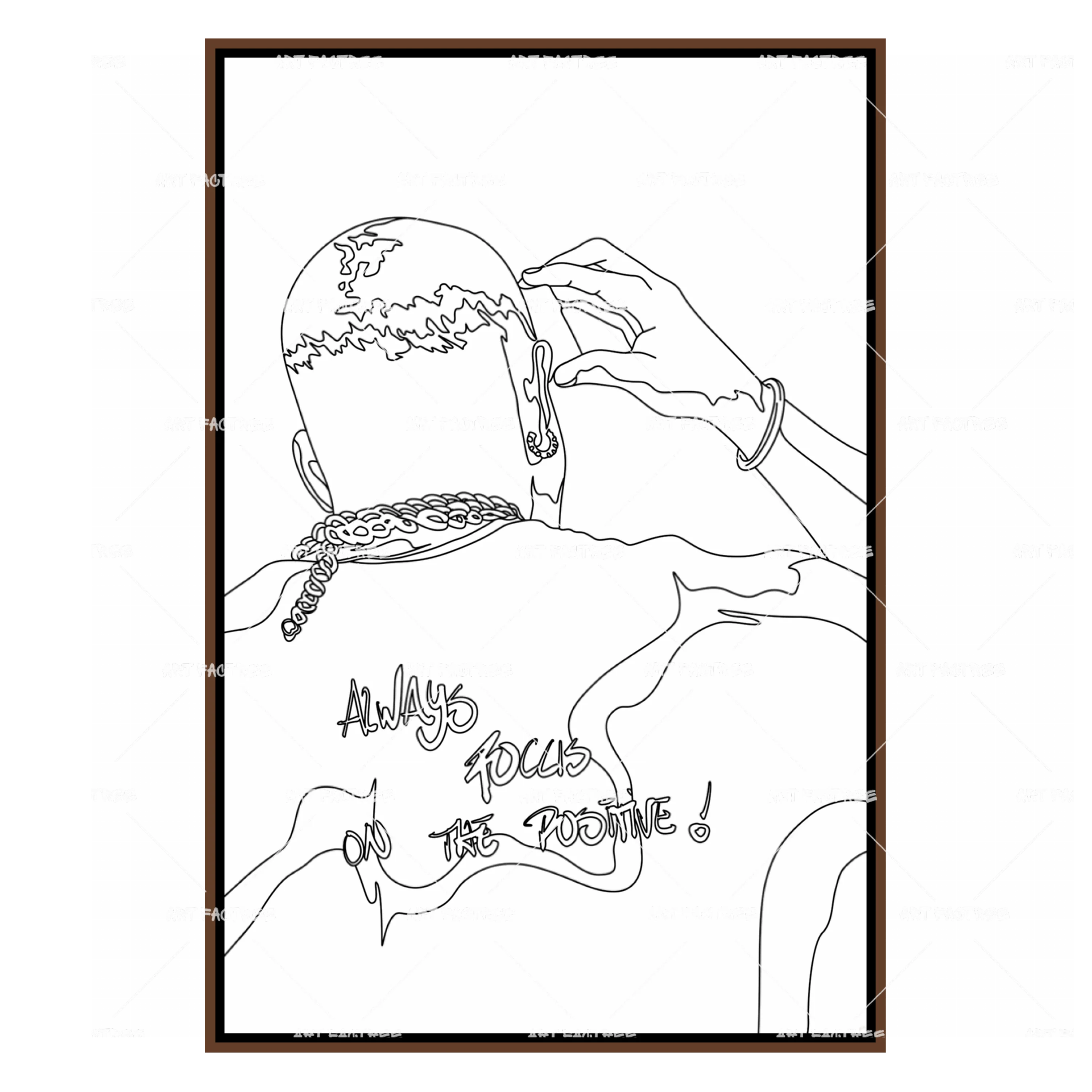 Focus On The Positive Lineart