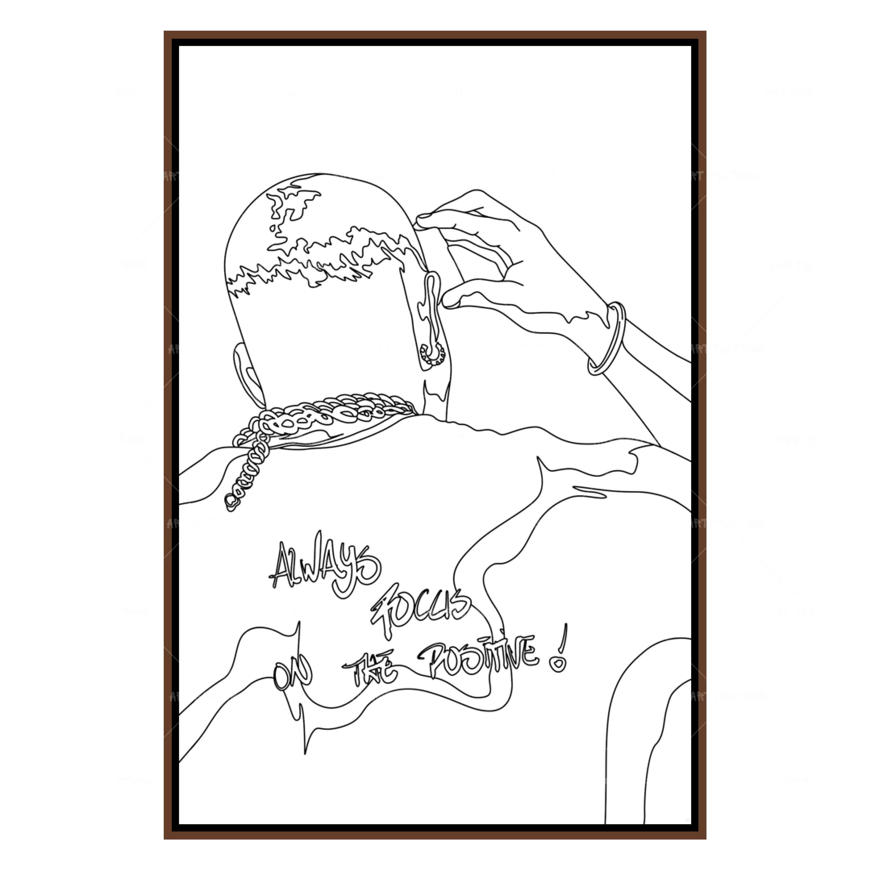 Focus On The Positive Lineart