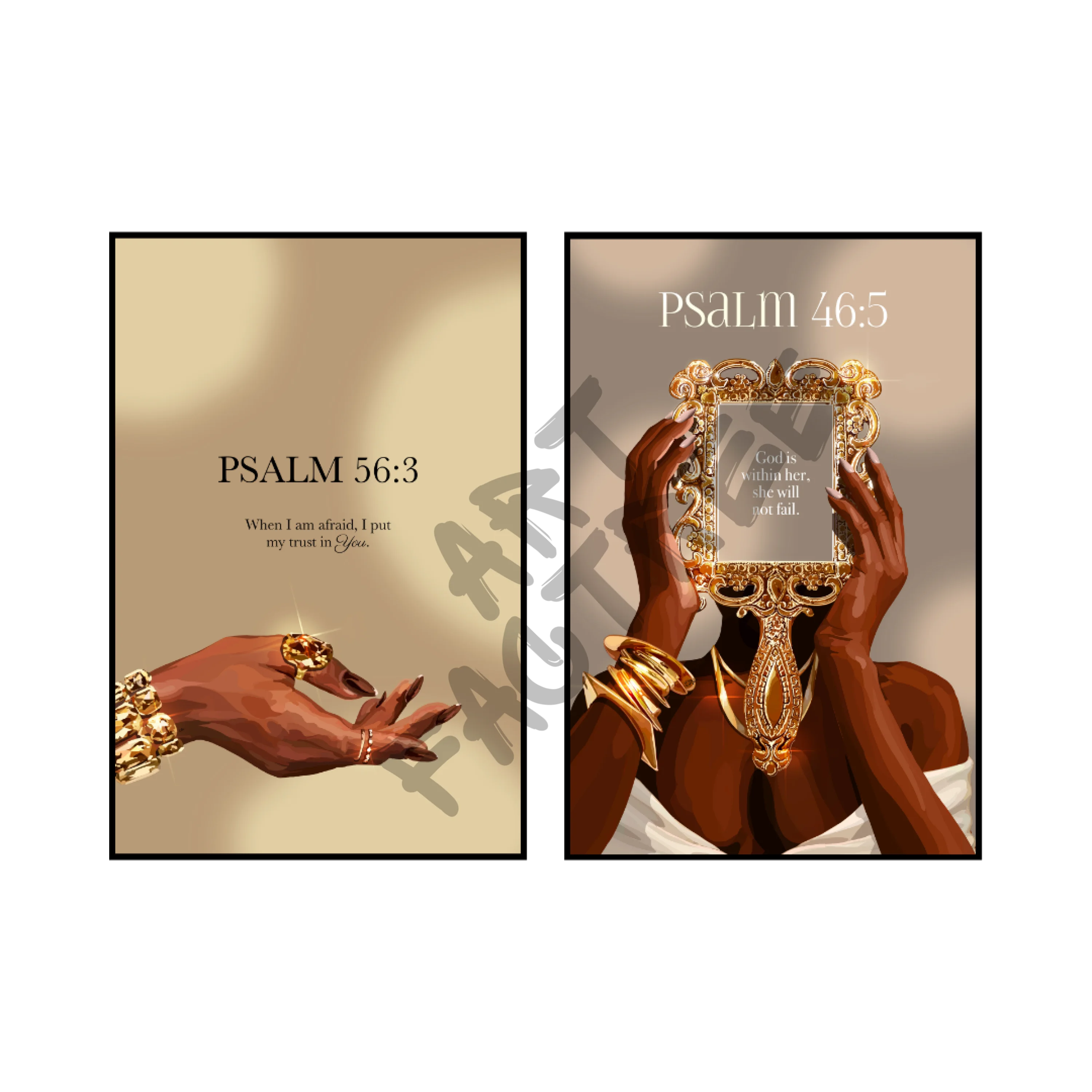 Art Print Bundle : Psalm 56:3 + Psalm 46:5