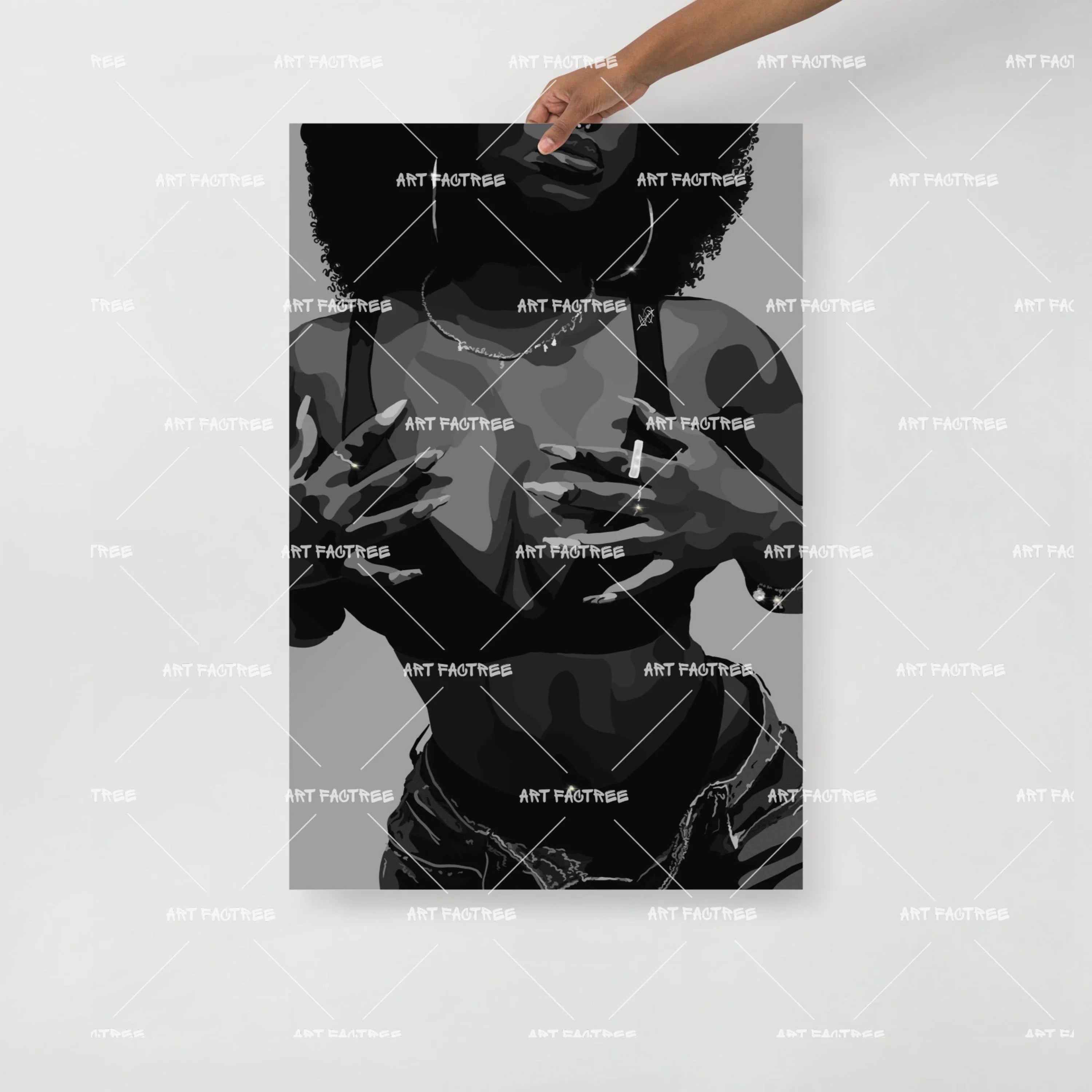 A Black Woman B&W-24×36-Print-SmardArt-Wall Art