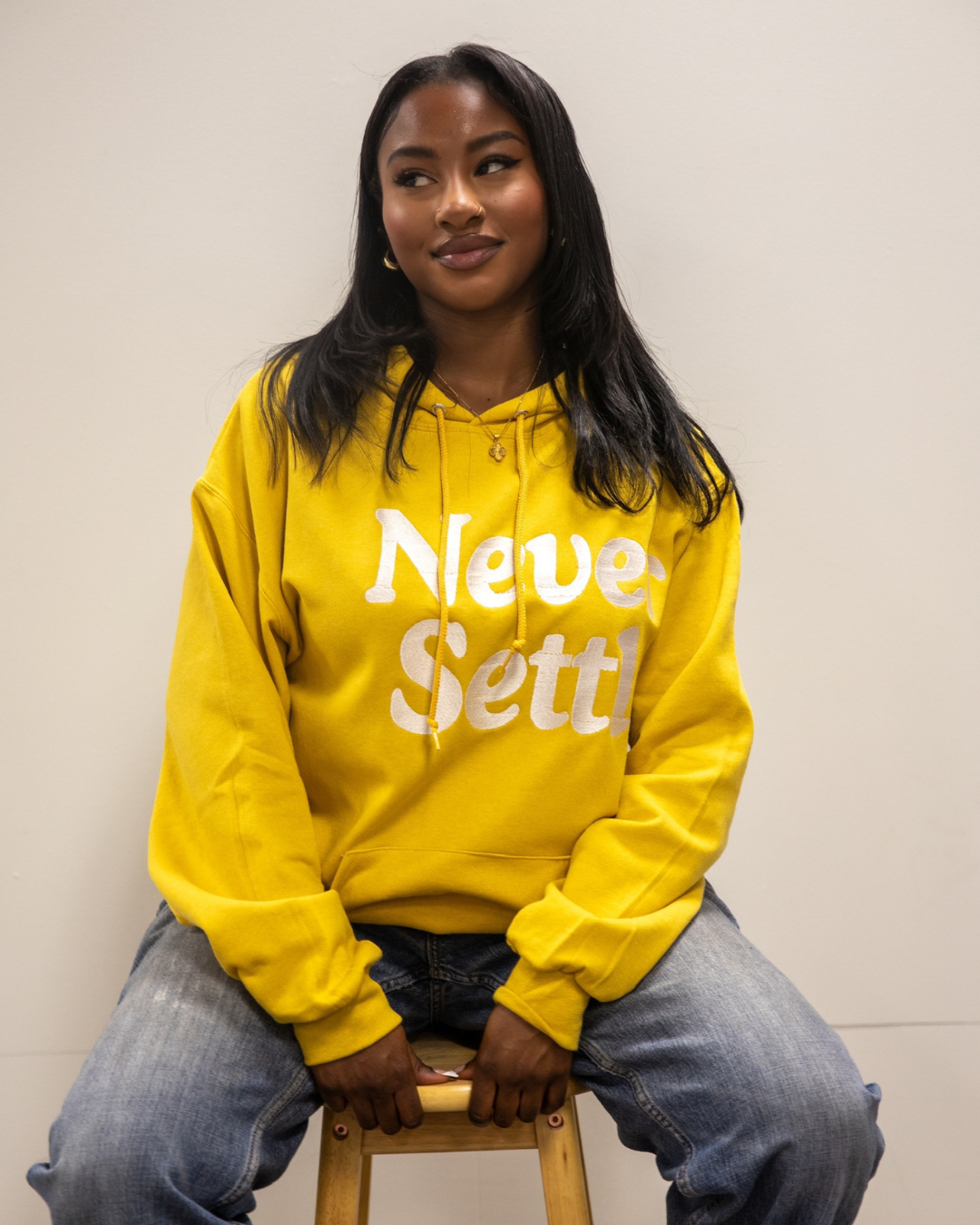 Never Settle Embroidered Hoodie