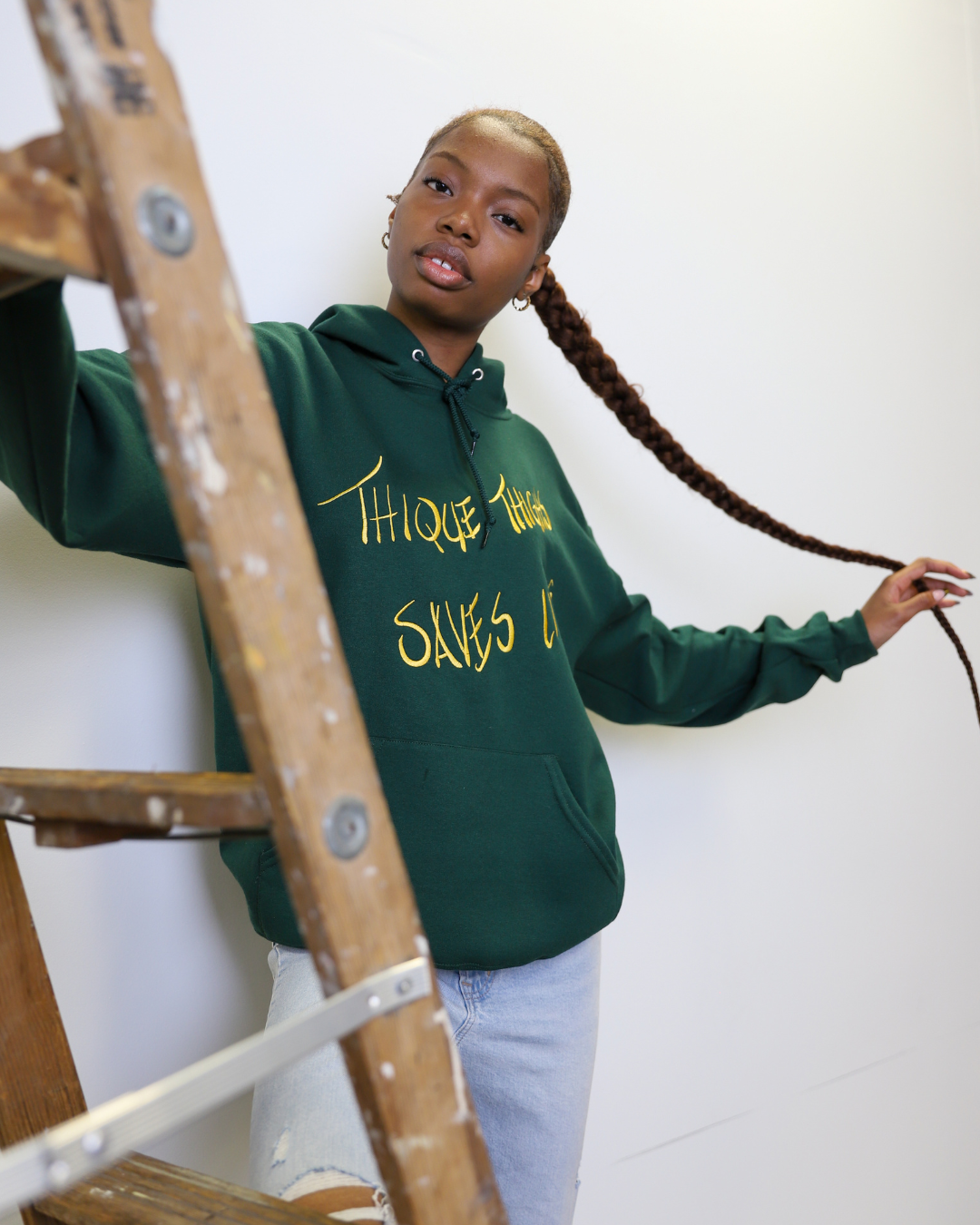 Thick Thighs Embroidered Hoodie
