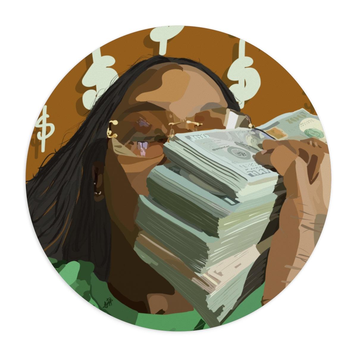 Moneyyyy Mouse Pad-One size-Round-SmardArt-Wall Art
