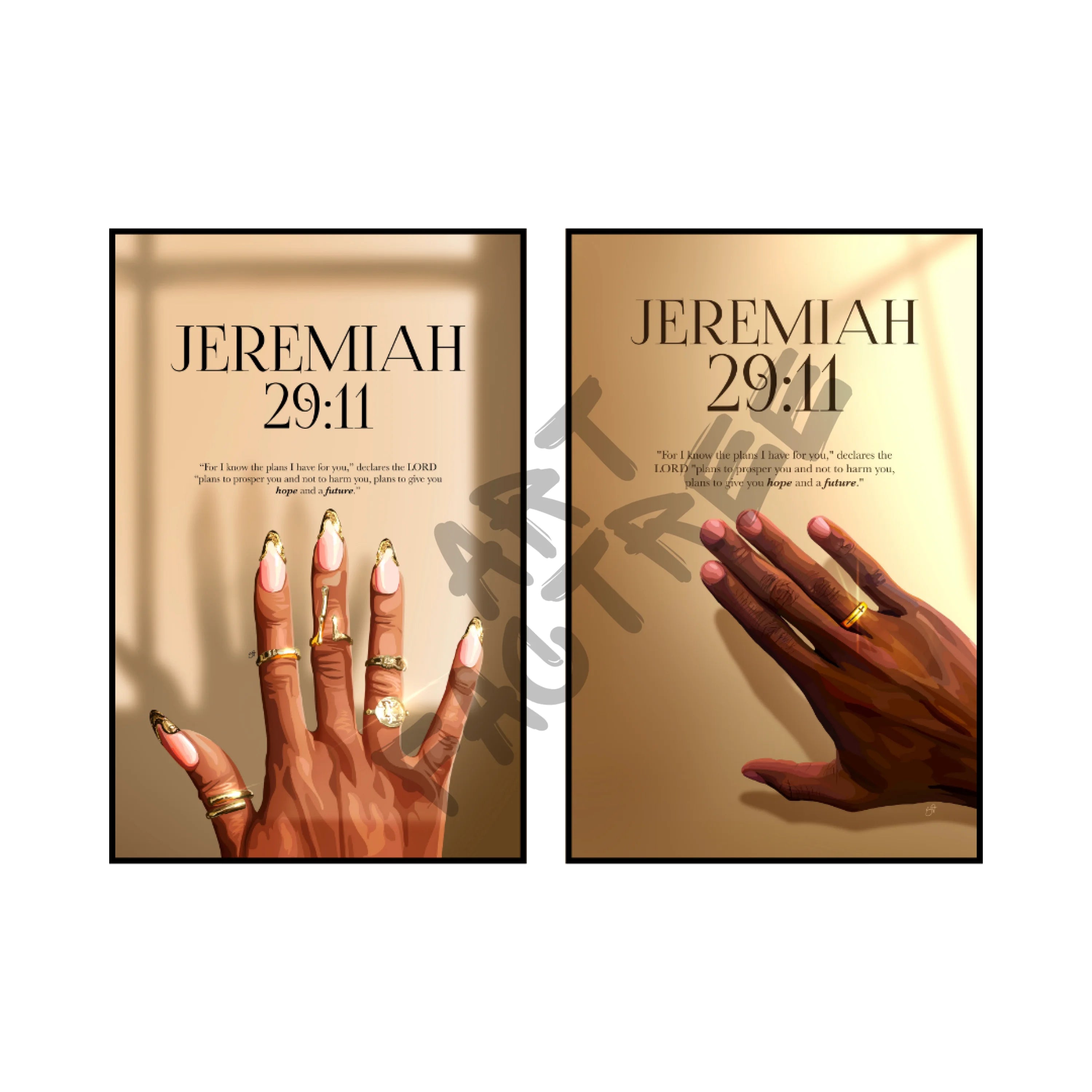 Art Print Bundle : The Plan Jeremiah 29:11 + Fine Babe Jeremiah 29:11