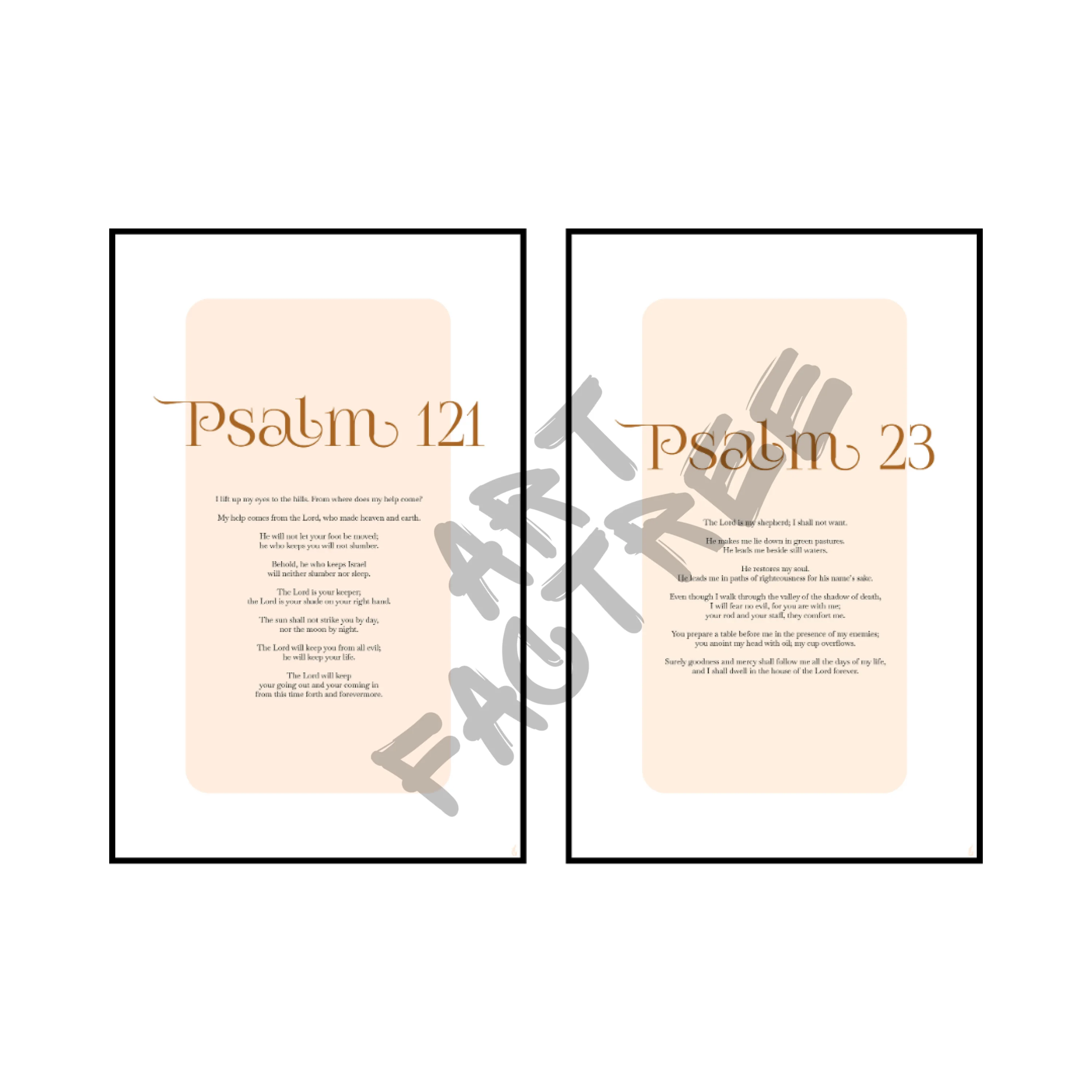Art Print Bundle : Psalm 121 + Psalm 23