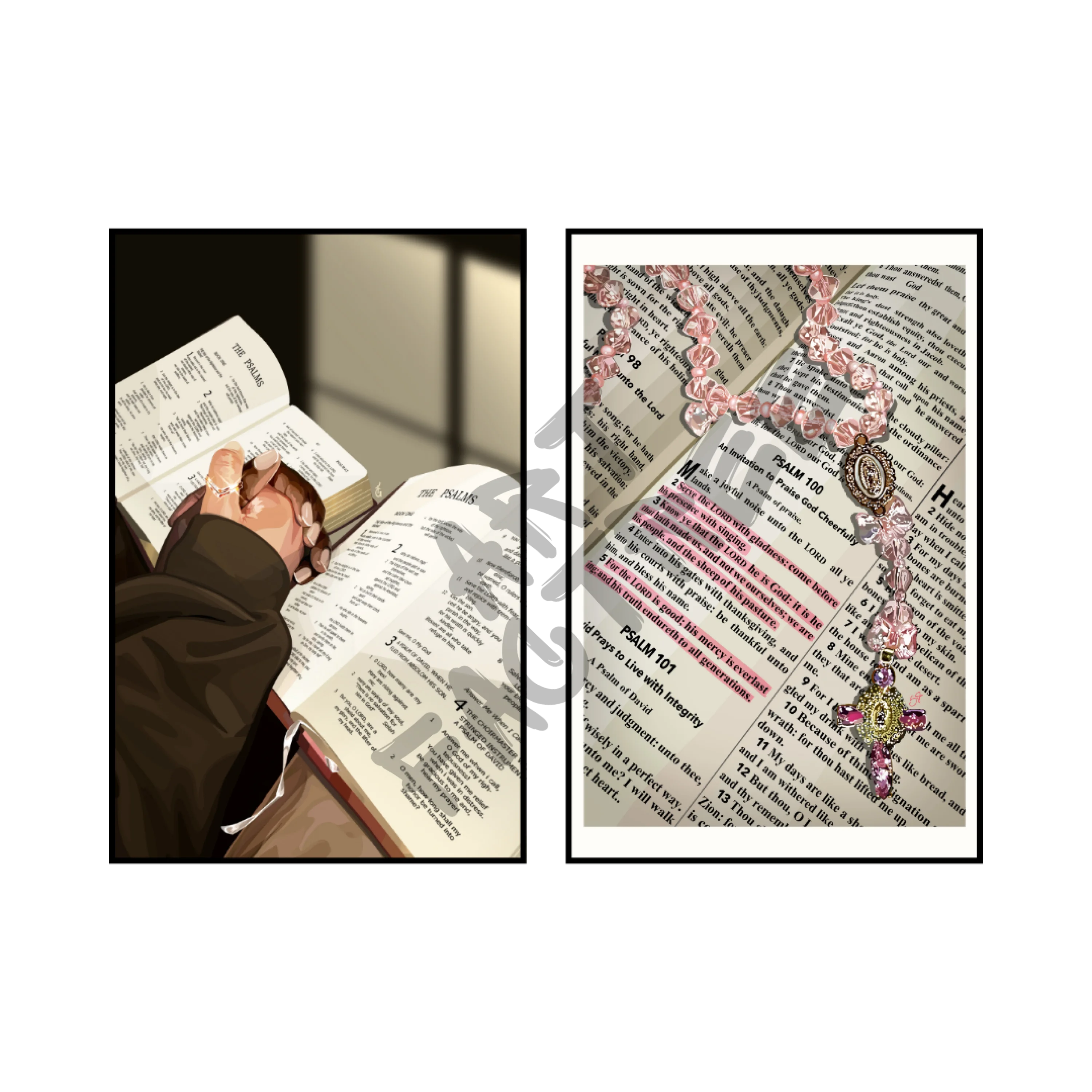 Art Print Bundle : Built On Him + Psalm 100