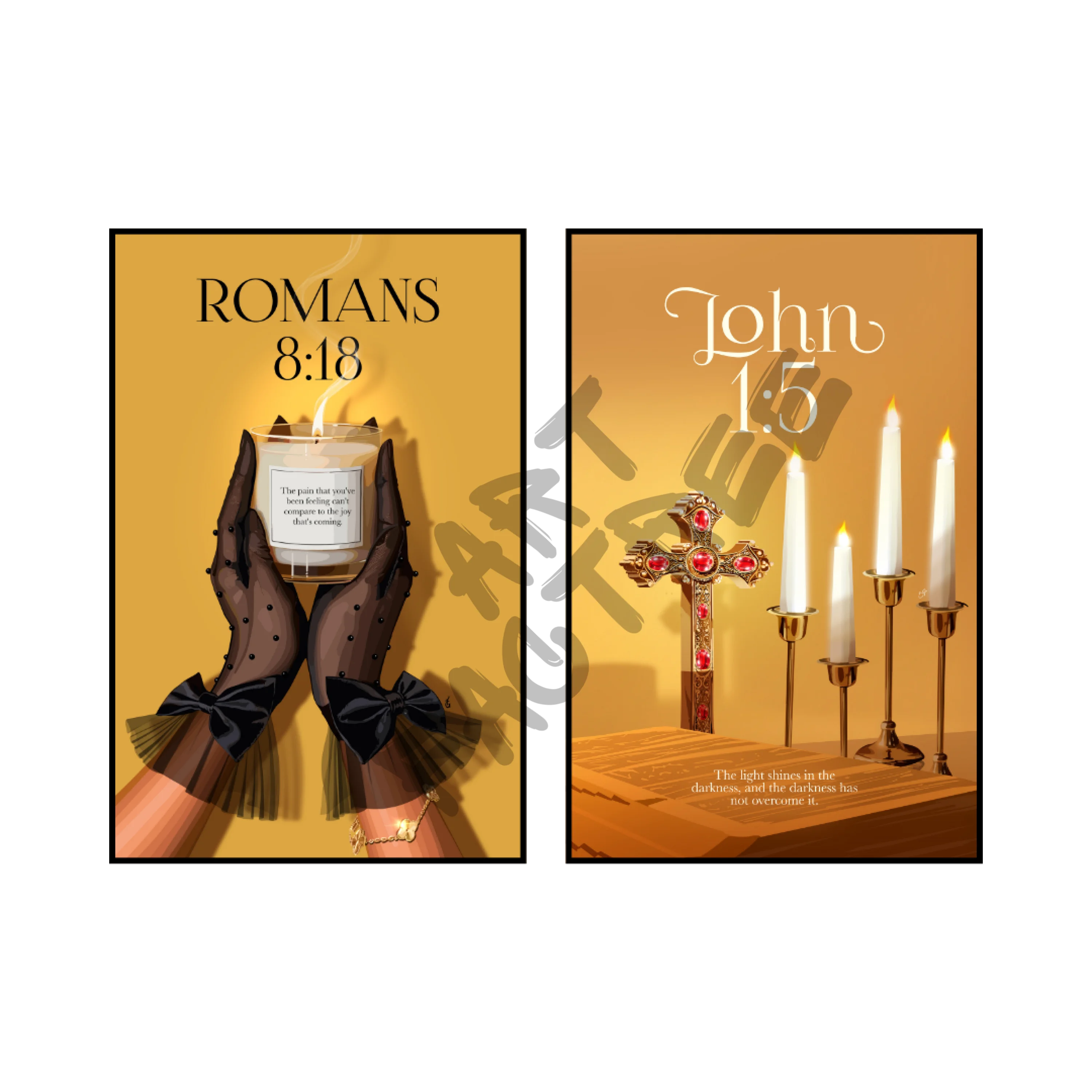 Art Print Bundle : Romans 8:18 + John 1:5