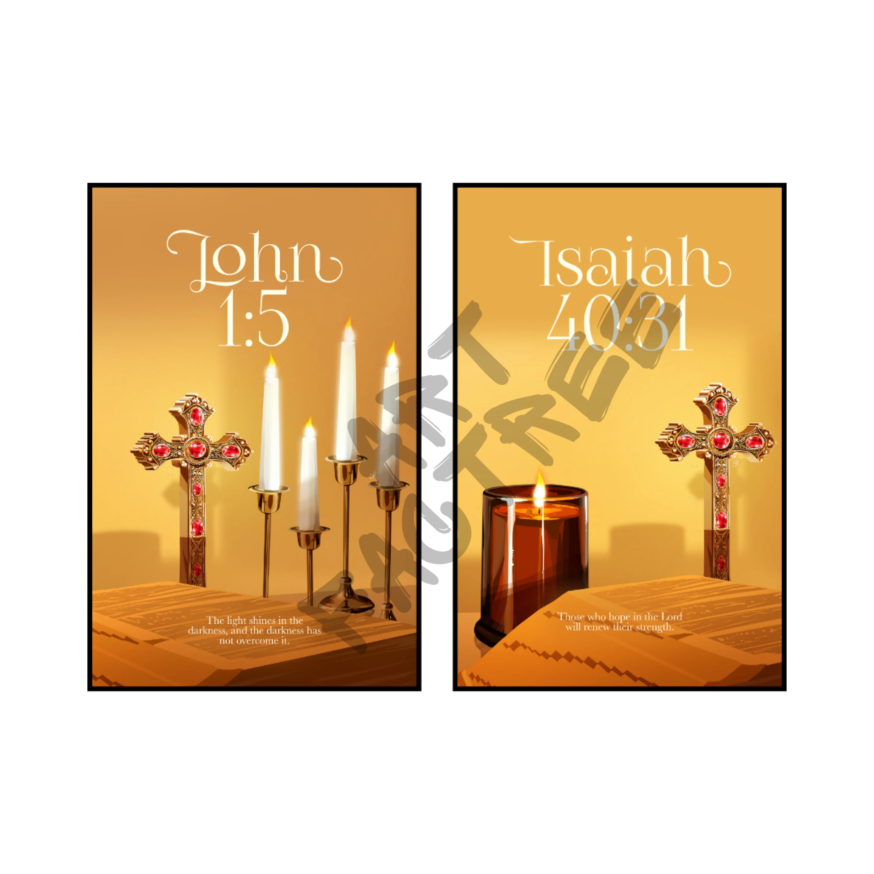 Art Print Bundle : John 1:5 + Isaiah 40:31