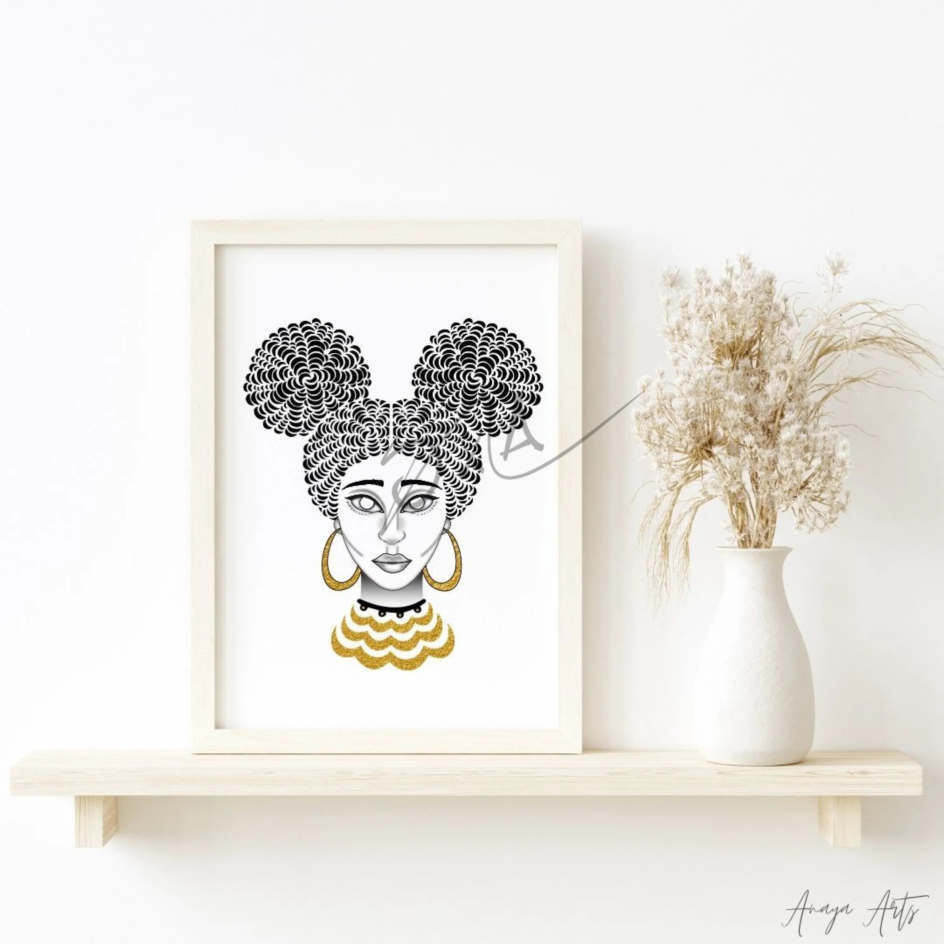 Afro Puffs. - Wall Art by Anaya Arts