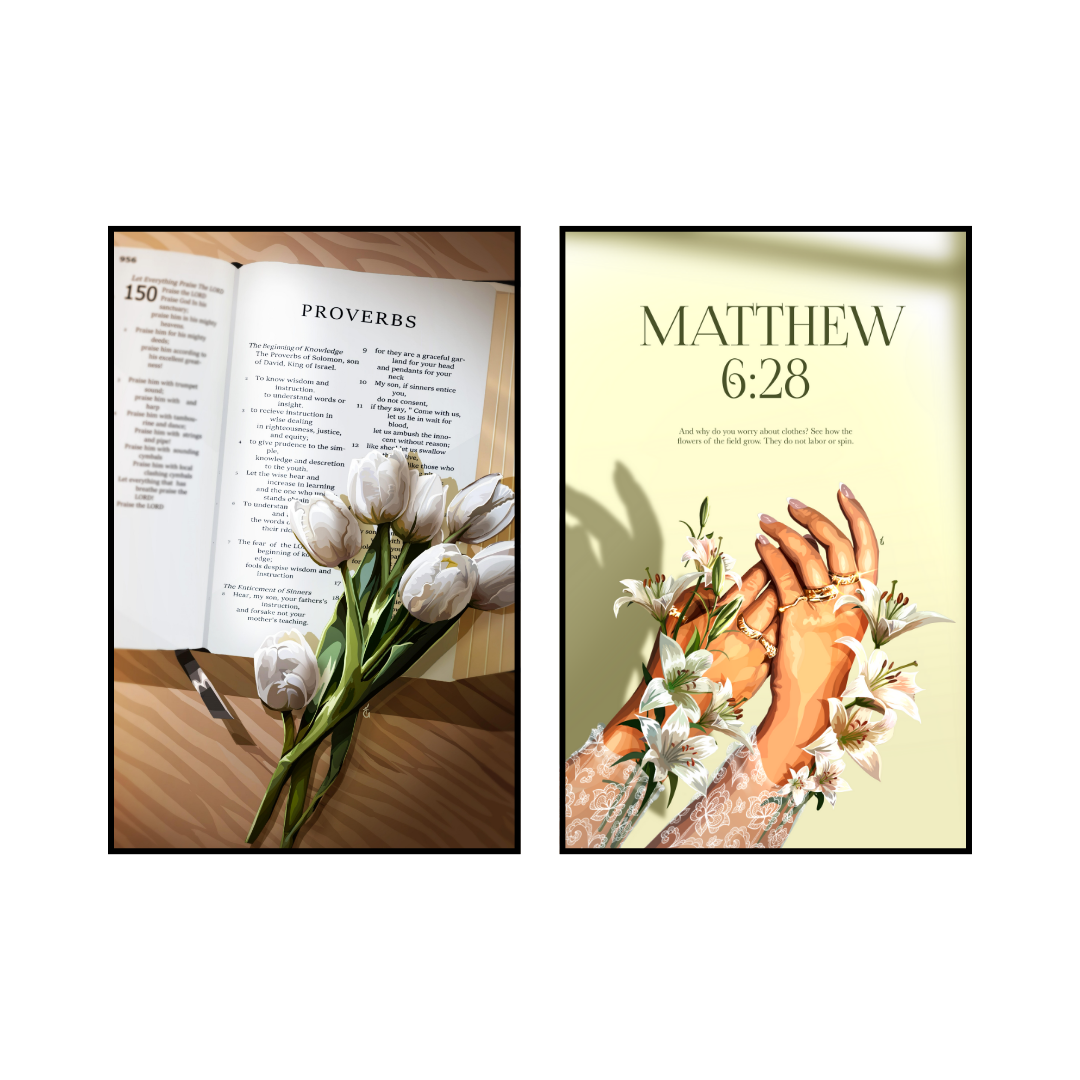 Art Print Bundle : Proverbs + Matthew 6:28