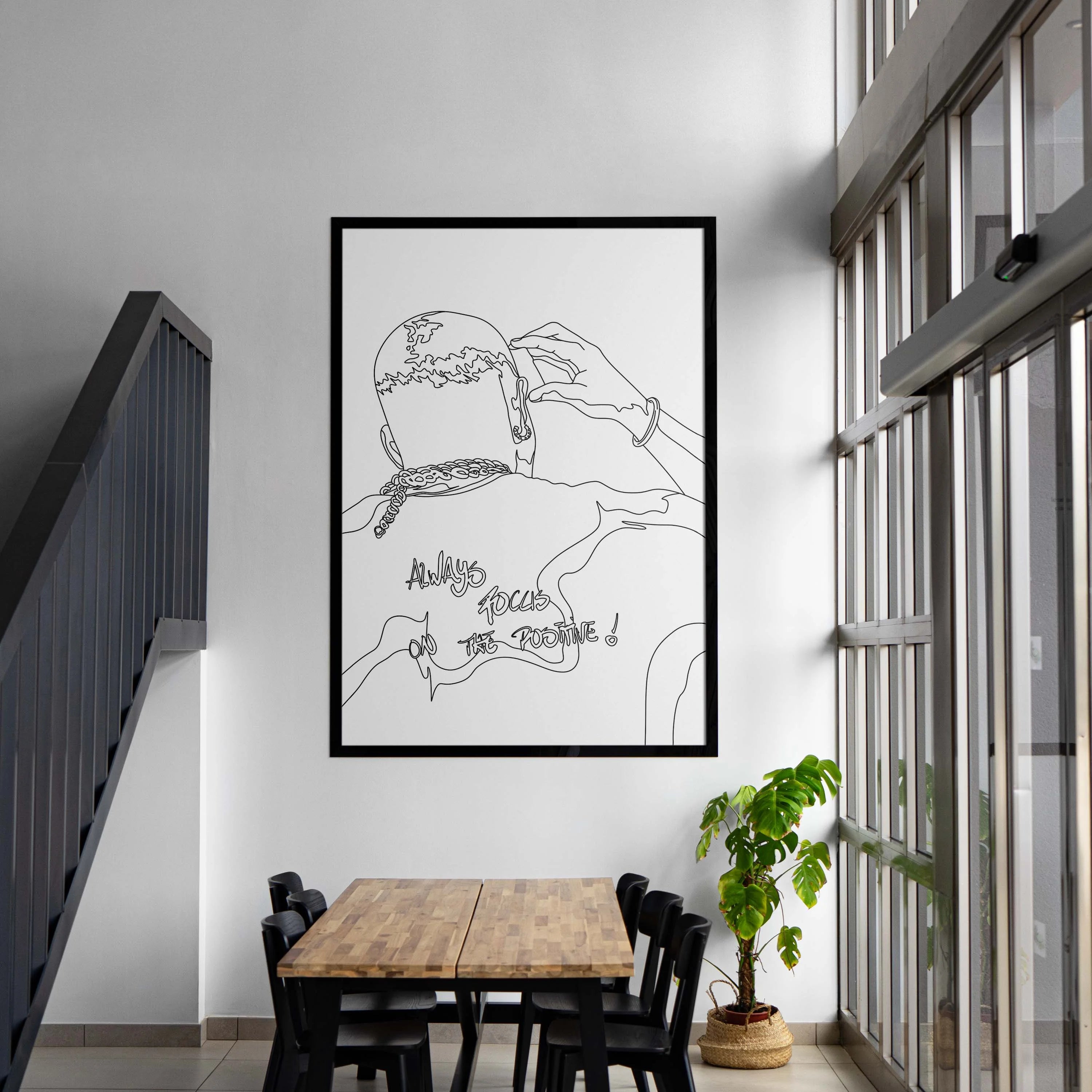 Focus On The Positive Lineart