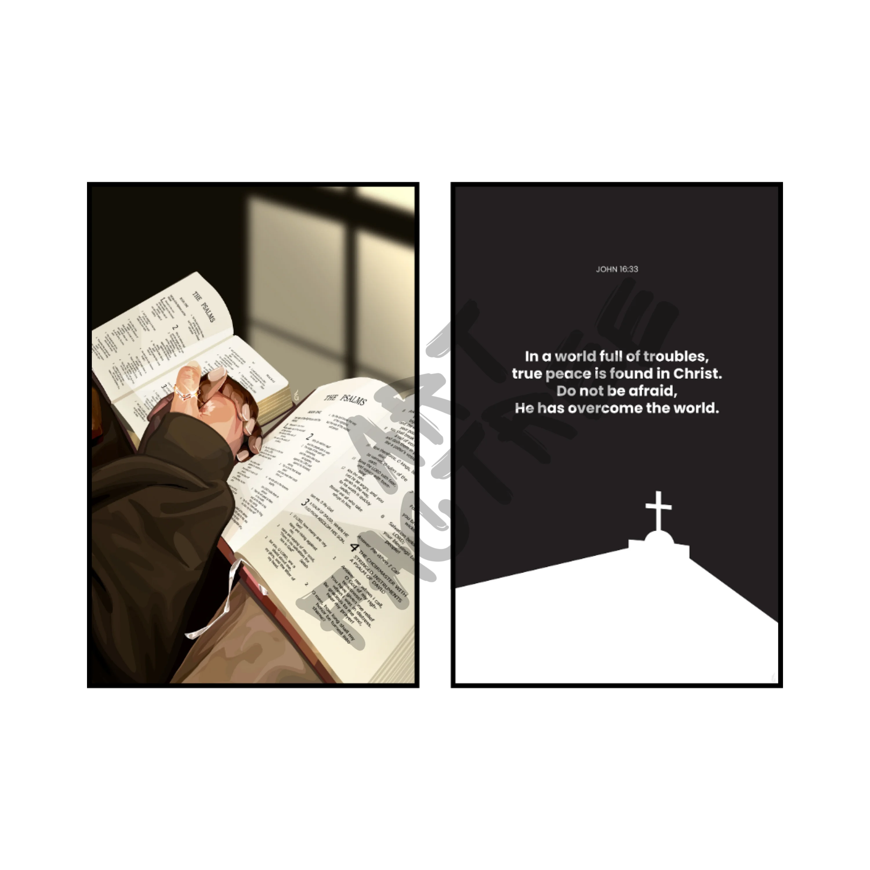 Art Print Bundle : Bible Study + John 16:33
