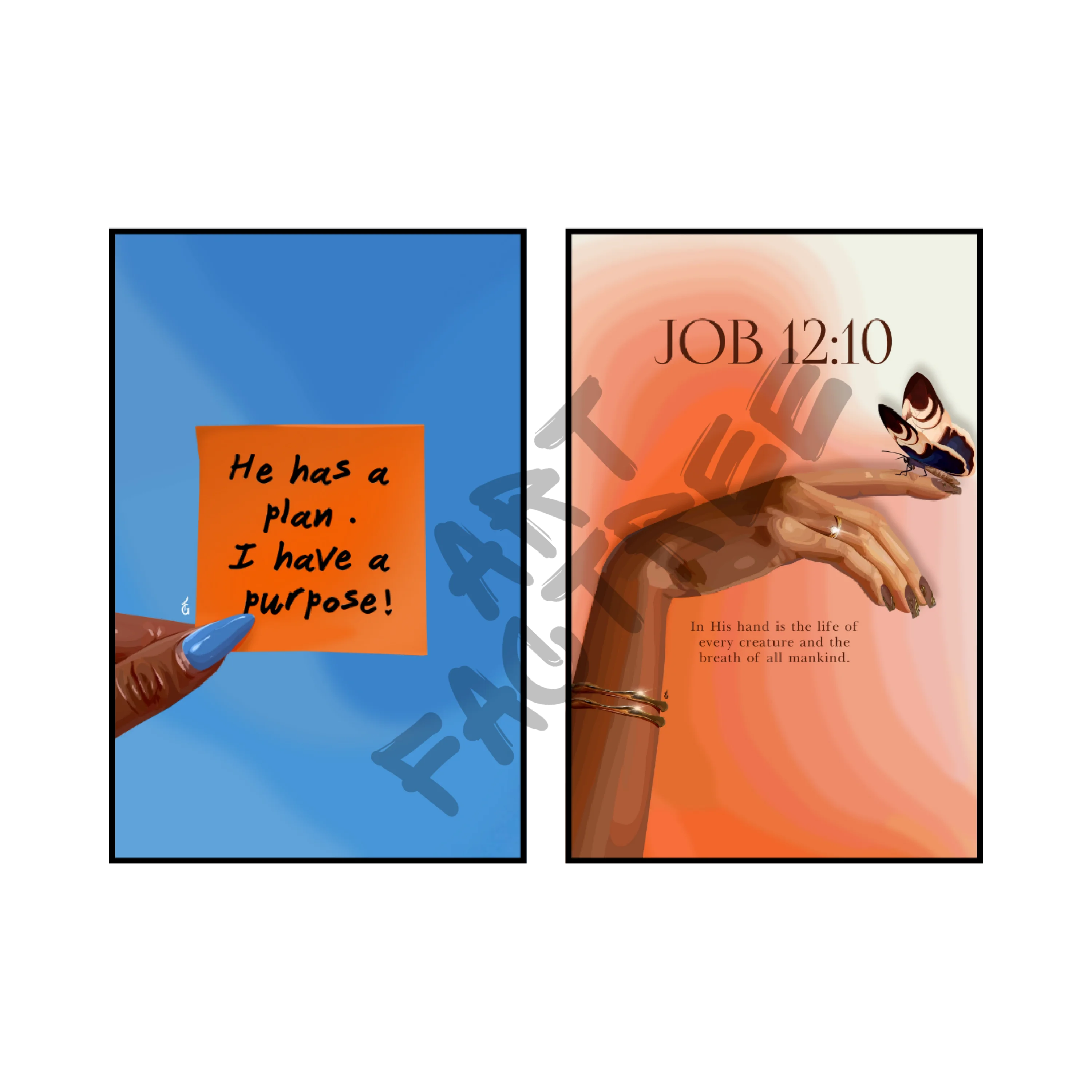 Art Print Bundle : Posted Promise + Job 12:10