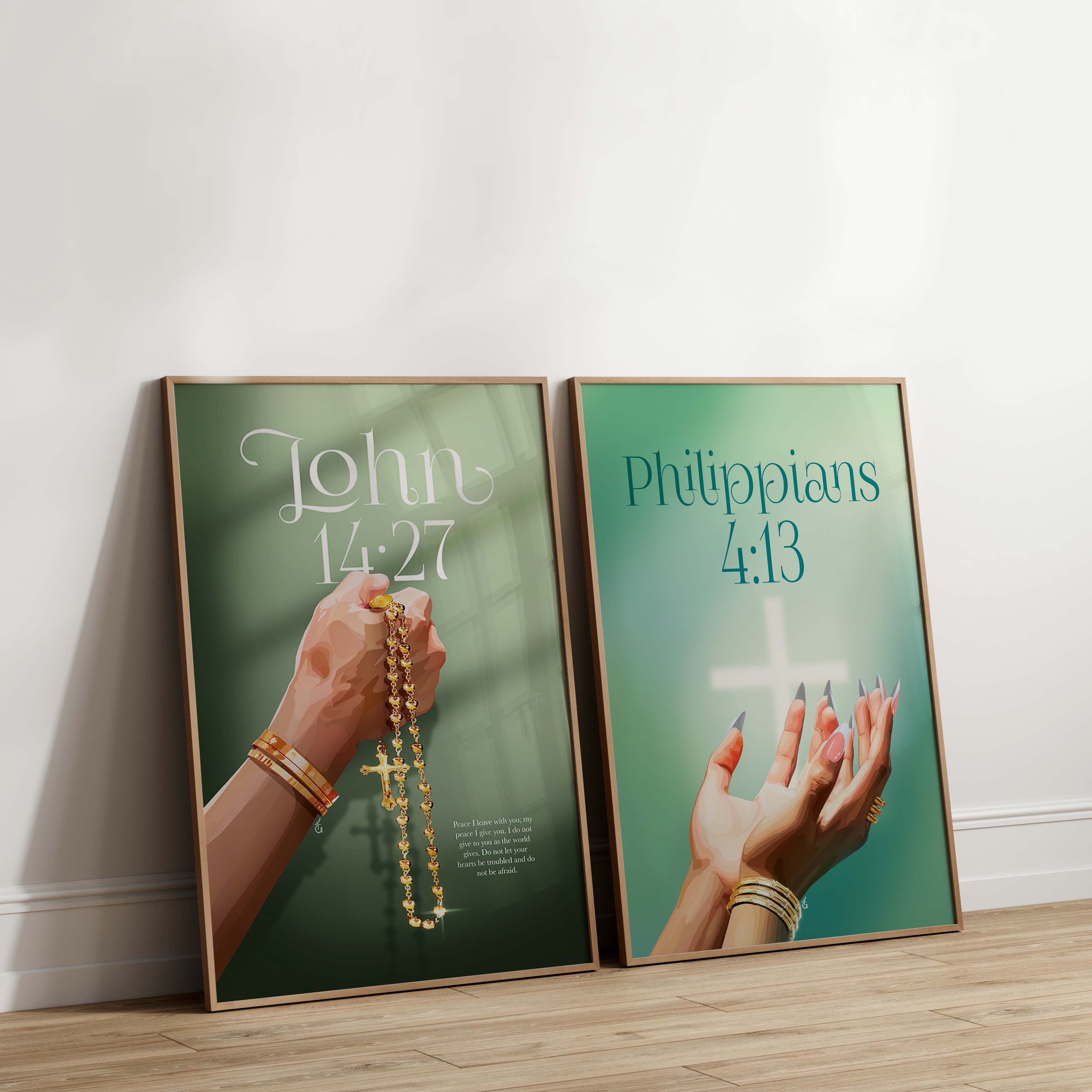 Art Print Bundle : John 14:27 + Philippians 4:13