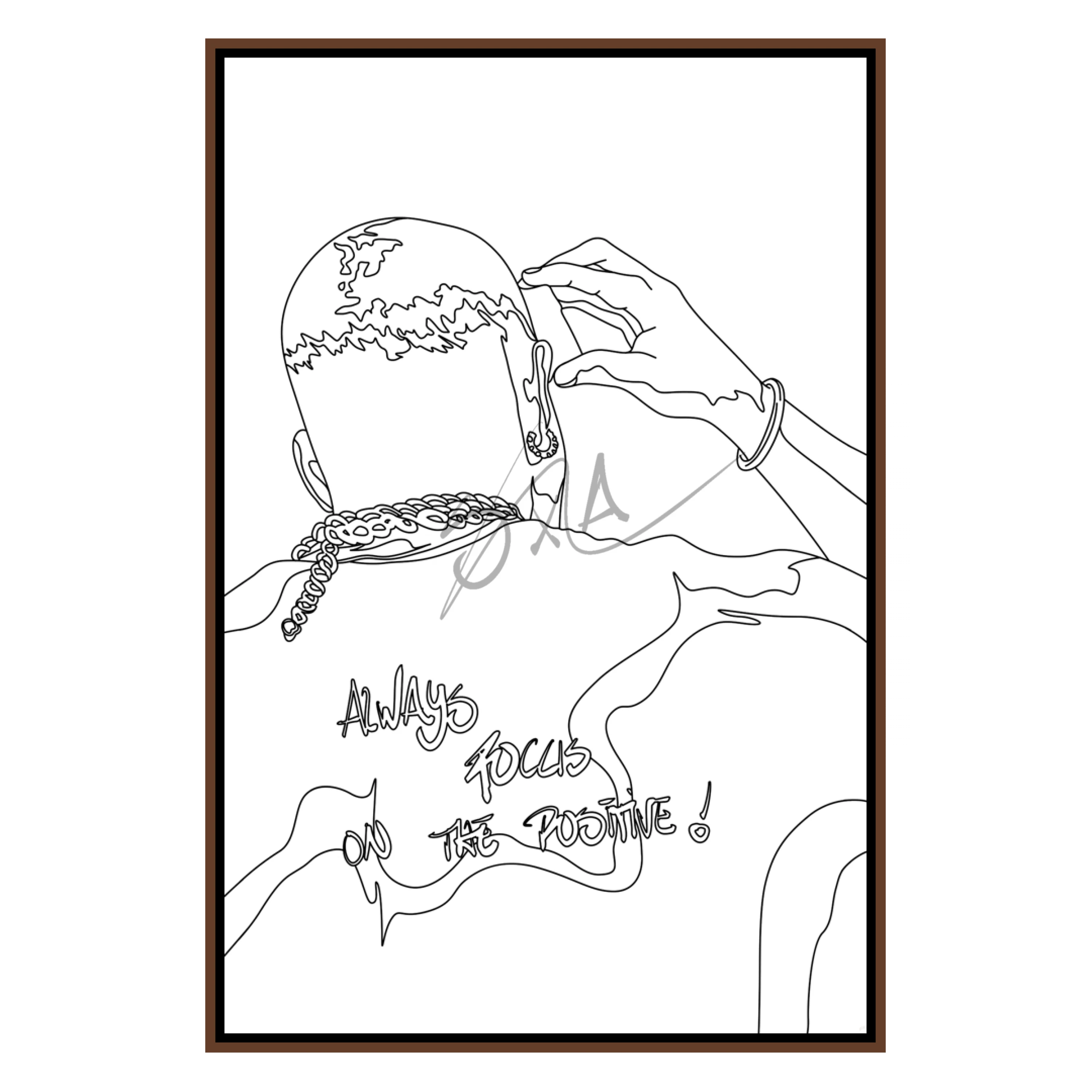 Focus On The Positive Lineart