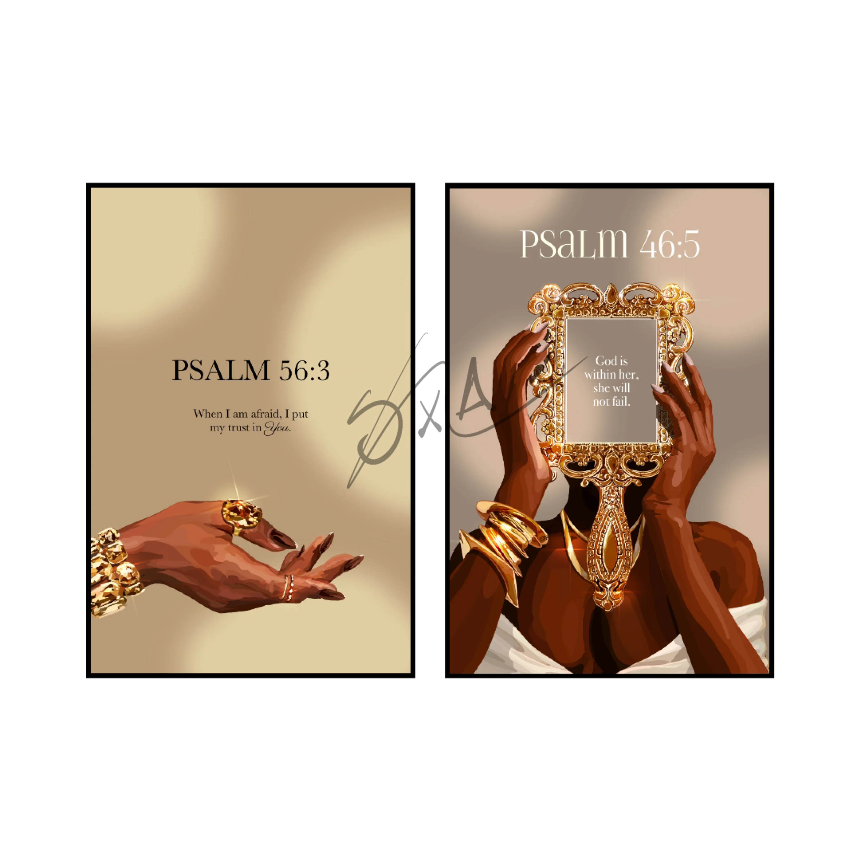 Art Print Bundle : Psalm 56:3 + Psalm 46:5