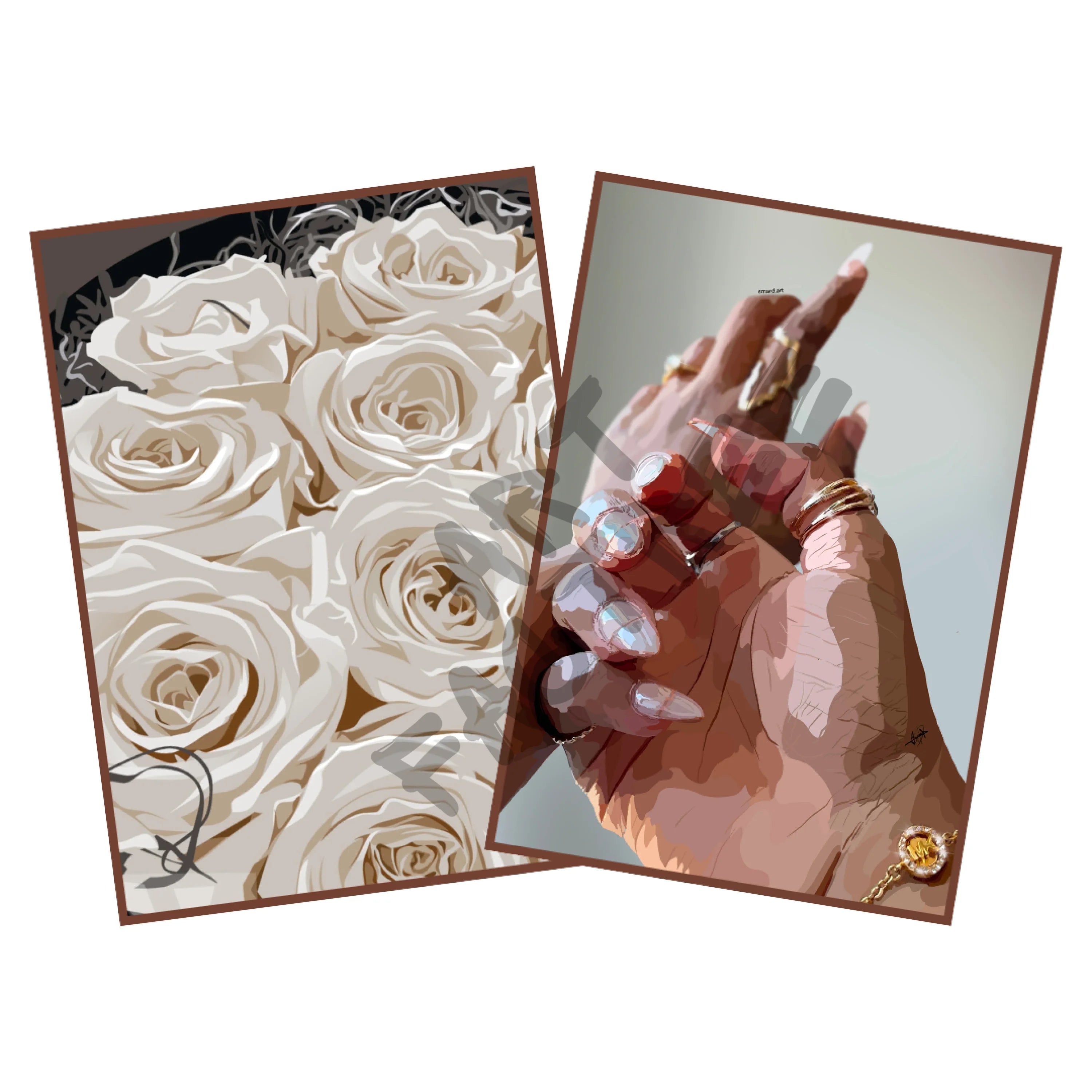Art Bundle : White Roses + Simple Glam