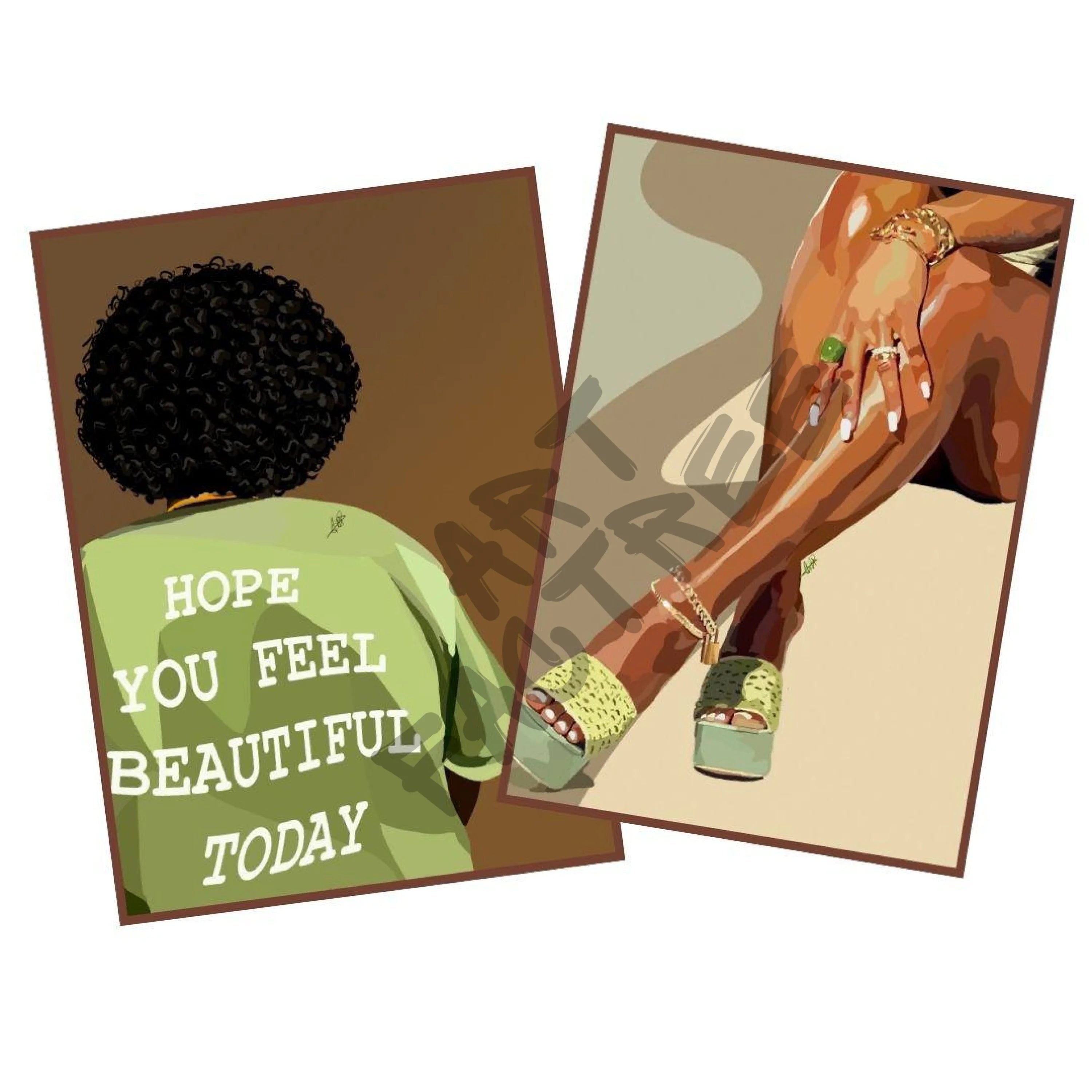 Art Bundle : Hope You Feel Beautiful + Legs and Green Touch