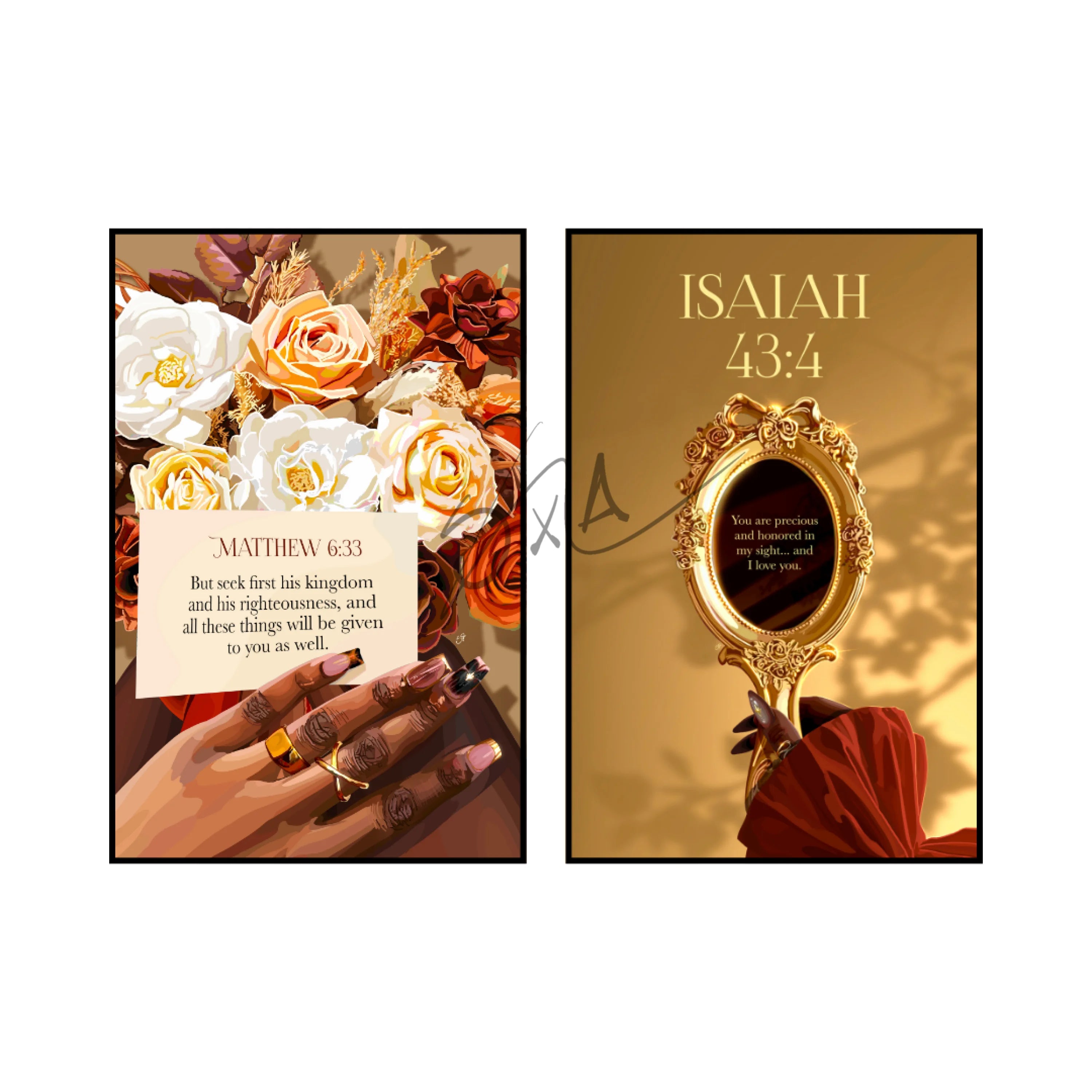 Art Print Bundle : Matthew 6:33 + Isaiah 43:4