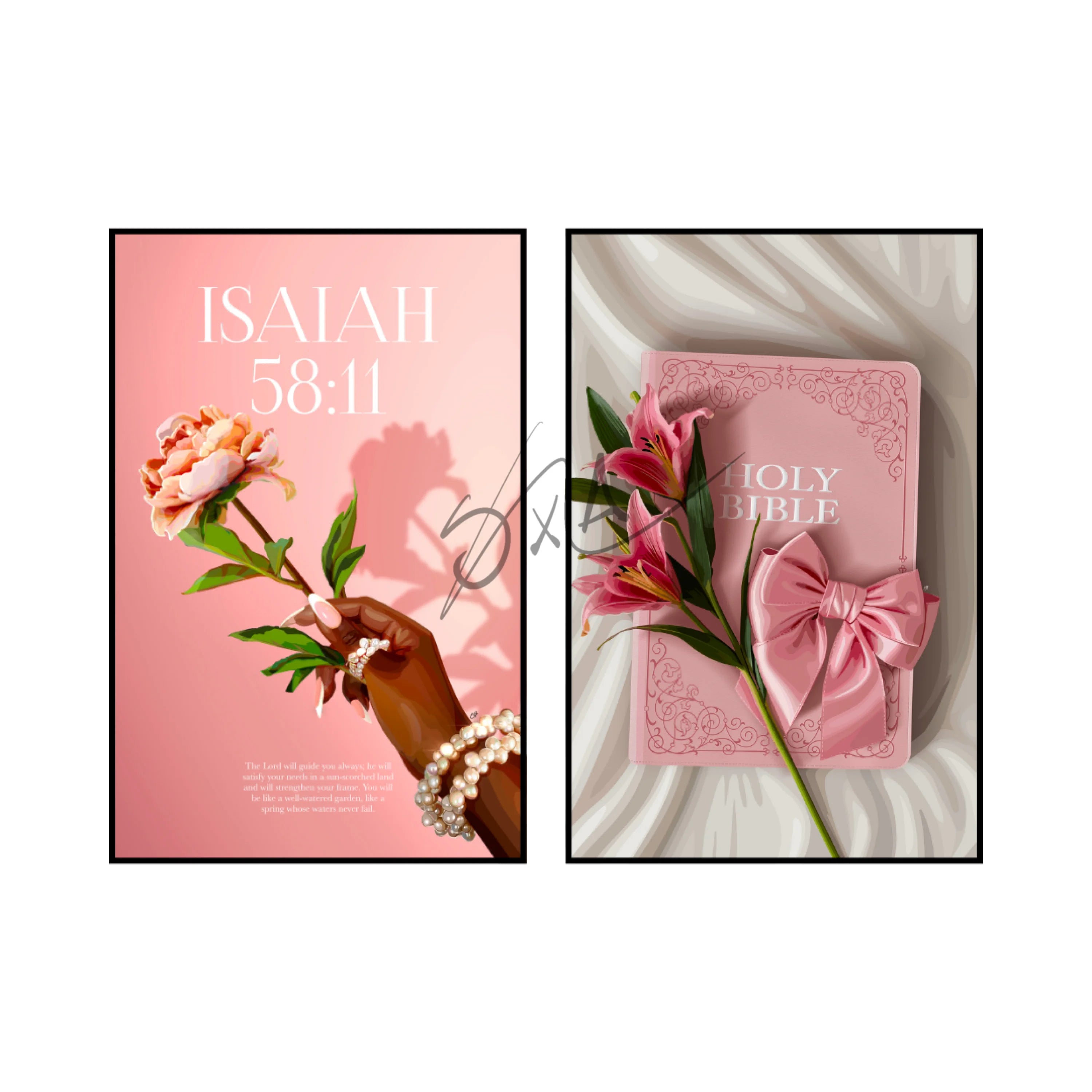 Art Print Bundle : Isaiah 58:11 + Sacred & Still