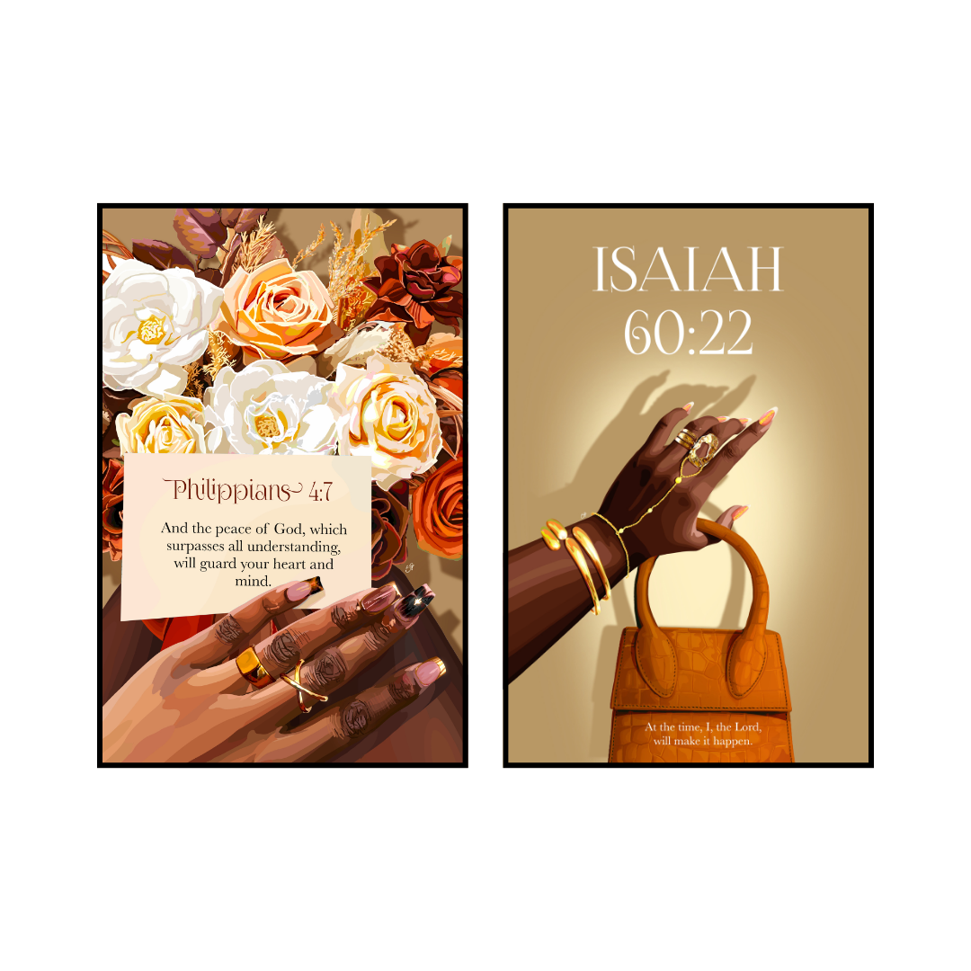 Art Print Bundle : Philippians 4:7 + Isaiah 60:22