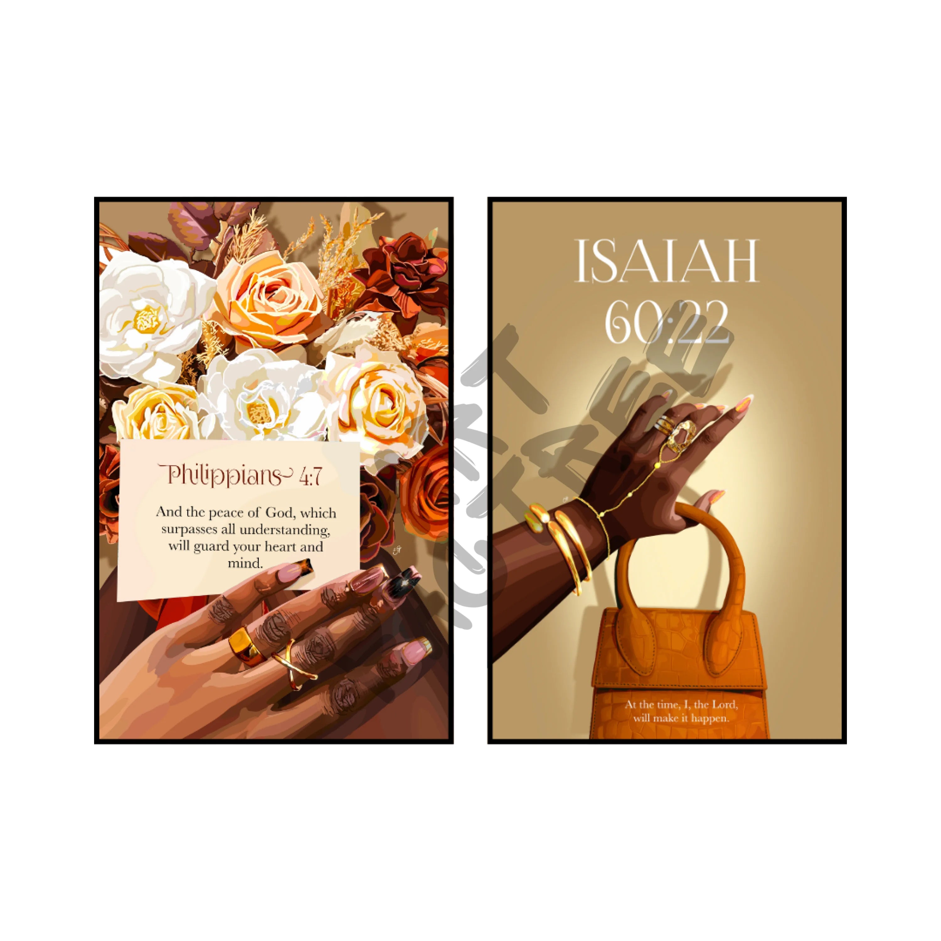 Art Print Bundle : Philippians 4:7 + Isaiah 60:22