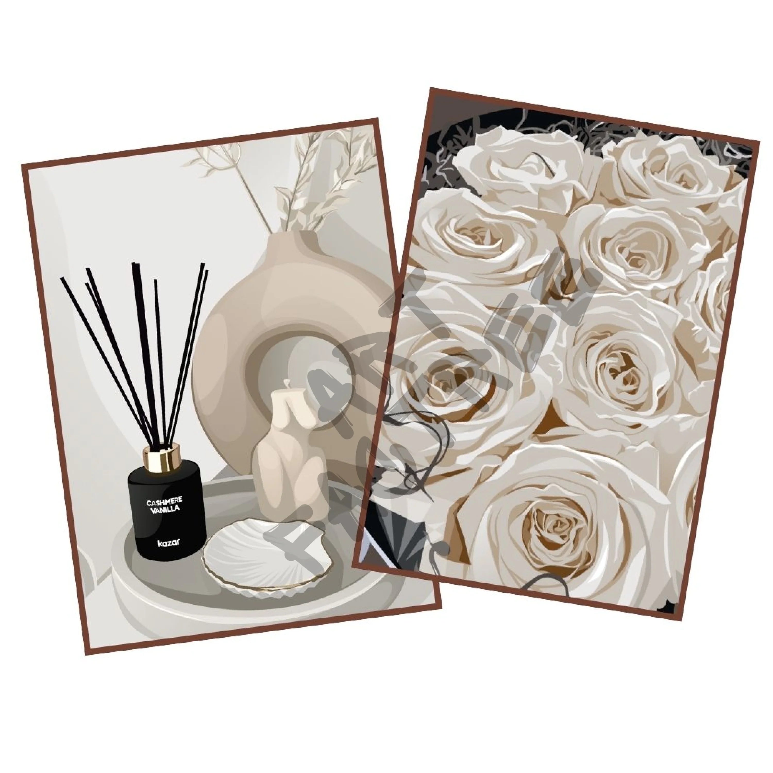 Art Bundle : White Roses + Home Decor