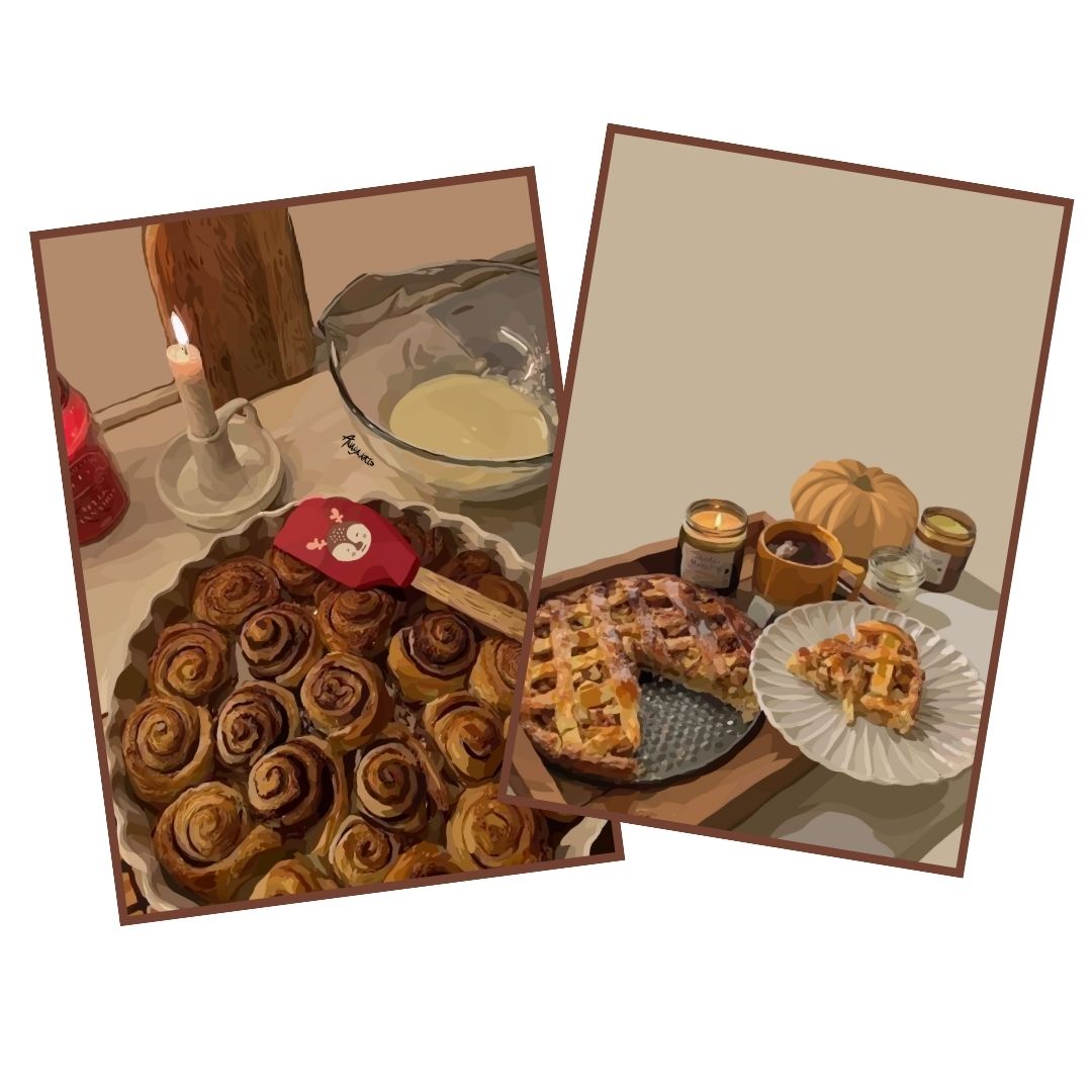 Art Bundle : Cinnamon Swirls + Slice of Pie